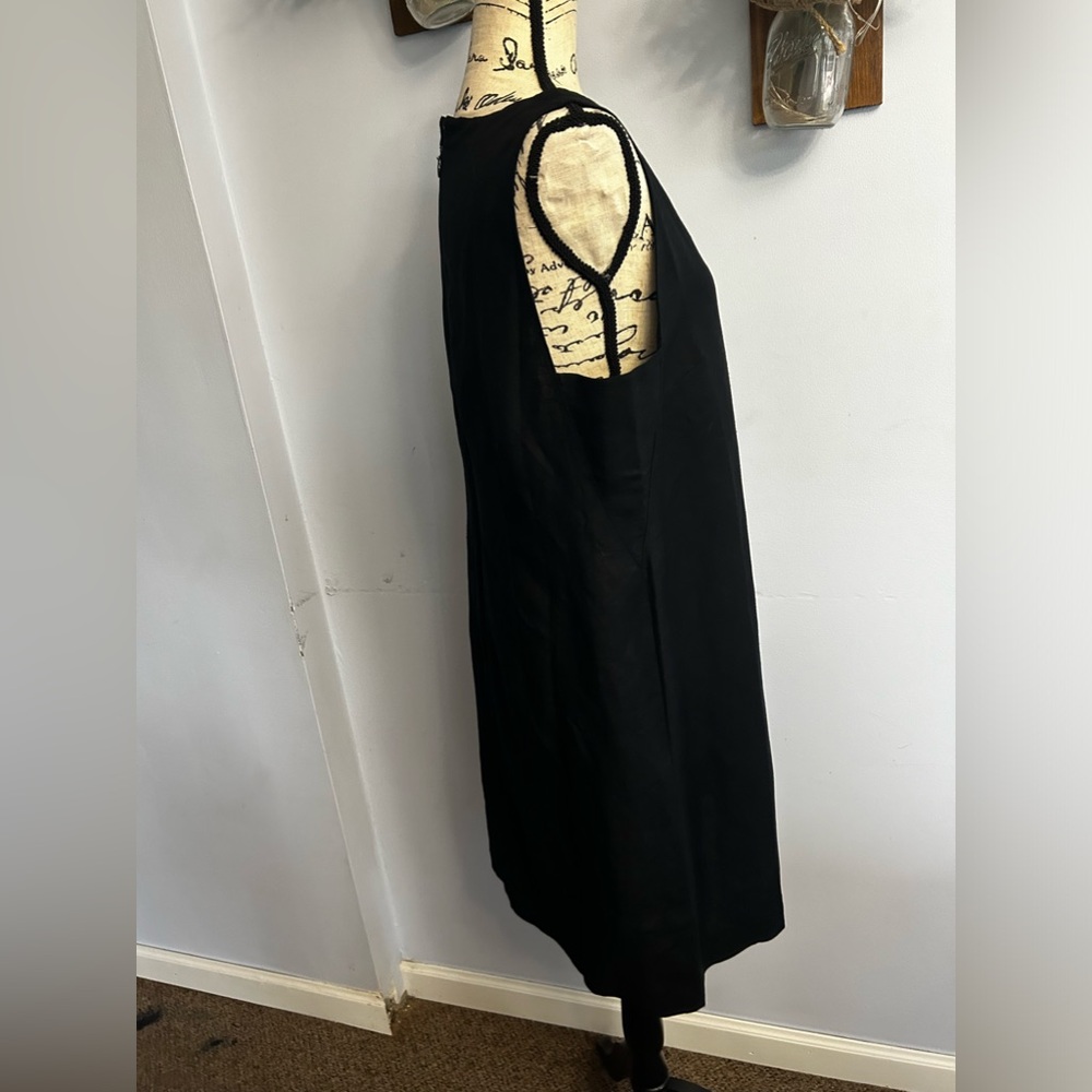 Loft MIDI dress linen viscose‎ lightweight v neck minimalist summer spring - Picture 4 of 10